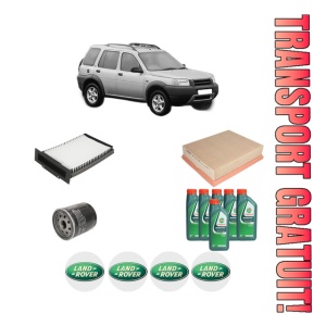 Set Pachet filtre revizie Bosch, 6 litrii ulei Castrol 10W40 LAND ROVER FREELANDER I (L314) 2.5 V6 4x4 din 2000-2006, 4x Stickere auto cu LAND ROVER