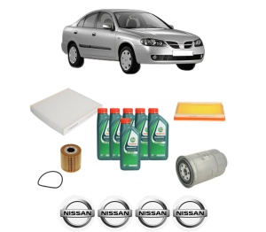 Set Pachet filtre revizie Bosch, 6 litrii ulei Castrol 10W40 NISSAN ALMERA II (N16) 2.2 dCi din 2003-2006, 4x Stickere auto cu NISSAN - Img 2