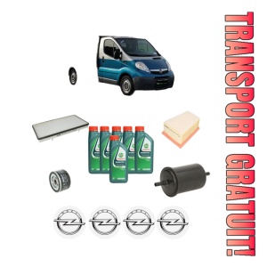 Set Pachet filtre revizie Bosch, 6 litrii ulei Castrol 10W40 OPEL VIVARO A Platform/Chassis (X83) 2.0 16V din 2002-2006, 4x Stickere auto cu OPEL