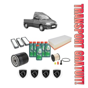 Set Pachet filtre revizie Bosch, 6 litrii ulei Castrol 10W40 PEUGEOT EXPERT Platform/Chassis (223) 2.0 HDi din 2000-2006, 4x Stickere auto cu PEUGEOT