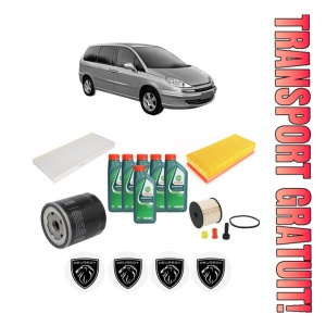 Set Pachet filtre revizie Bosch, 6 litrii ulei Castrol 10W40 PEUGEOT 807 Van (EB_) HDi (EB4HWGF) din 2004-2006, 4x Stickere auto cu PEUGEOT