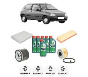 Set Pachet filtre revizie Bosch, 6 litrii ulei Castrol 10W40 RENAULT CLIO II Hatchback Van (SB0/1/2_) 1.9 DTi (SB0U) din 2000-2001, 4x Stickere auto cu RENAULT - Img 2