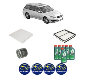 Set Pachet filtre revizie Bosch, 6 litrii ulei Castrol 10W40 SUBARU LEGACY IV Estate (BP) 3.0 R AWD (BPE) din 2003-2009, 4x Stickere auto cu SUBARU - Img 2