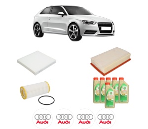 Set Pachet filtre revizie Bosch, 6 litrii ulei Castrol 5W30 AUDI A3 (8V1, 8VK) S3 quattro din 2013-2014, 4x Stickere auto cu AUDI - Img 2