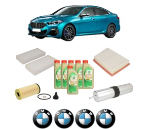 Set Pachet filtre revizie Bosch, 6 litrii ulei Castrol 5W30 BMW Seria 2 Gran Coupe (F44) 220 d din 2019, 4x Stickere auto cu BMW - Img 2