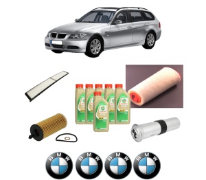Set Pachet filtre revizie Bosch, 6 litrii ulei Castrol 5W30 BMW Seria 3 Touring (E91) 320 d din 2005-2012, 4x Stickere auto cu BMW - Img 2