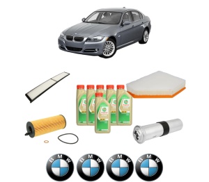 Set Pachet filtre revizie Bosch, 6 litrii ulei Castrol 5W30 BMW Seria 3 (E90) 320 d xDrive din 2008-2010, 4x Stickere auto cu BMW - Img 2