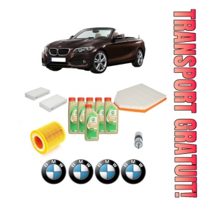 Set Pachet filtre revizie Bosch, 6 litrii ulei Castrol 5W30 BMW Seria X4 (F26) xDrive 28 i din 2014-2018, 4x Stickere auto cu BMW
