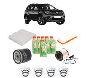 Set Pachet filtre revizie Bosch, 6 litrii ulei Castrol 5W30 DACIA DUSTER (HM_) 1.5 dCi 110 4x4 (HMAB) din 2017, 4x Stickere auto cu DACIA - Img 2