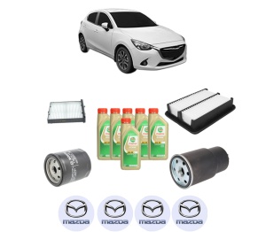 Set Pachet filtre revizie Bosch, 6 litrii ulei Castrol 5W30 MAZDA 2 Hatchback (DL, DJ) 1.5 D (DJ5FS) din 2014, 4x Stickere auto cu MAZDA - Img 2