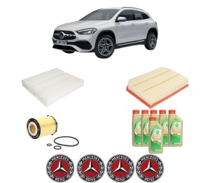 Set Pachet filtre revizie Bosch, 6 litrii ulei Castrol 5W30 MERCEDES-BENZ GLA (H247) GLA 250 (247.746) din 2020, 4x Stickere auto cu MERCEDES-BENZ - Img 2