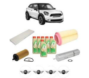 Set Pachet filtre revizie Bosch, 6 litrii ulei Castrol 5W30 MINI MINI PACEMAN (R61) Cooper D din 2012-2016, 4x Stickere auto cu MINI - Img 2