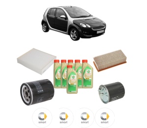 Set Pachet filtre revizie Bosch, 6 litrii ulei Castrol 5W30 SMART FORFOUR (454) 1.5 CDI (454.000) din 2004-2006, 4x Stickere auto cu SMART - Img 2