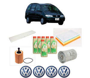 Set Pachet filtre revizie Bosch, 6 litrii ulei Castrol 5W30 Volkswagen SHARAN VAN (7M_) 2.8 VR6 (7M9) din 2001-2003, 4x Stickere auto cu Volkswagen - Img 2