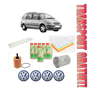 Set Pachet filtre revizie Bosch, 6 litrii ulei Castrol 5W30 Volkswagen SHARAN (7M8, 7M9, 7M6) 2.8 V6 24V 4motion din 2000-2010, 4x Stickere auto cu Volkswagen