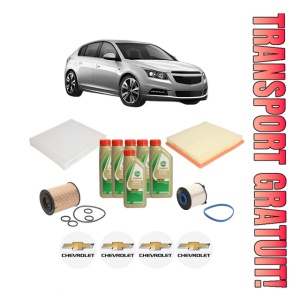 Set Pachet filtre revizie Bosch, 6 litrii ulei Castrol 5W40 CHEVROLET CRUZE Hatchback (J305) 1.7 TD din 2013-2015, 4x Stickere auto cu CHEVROLET