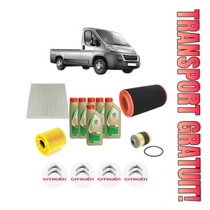 Set Pachet filtre revizie Bosch, 6 litrii ulei Castrol 5W40 CITROEN JUMPER II Platform/Chassis 2.2 HDi 100 din 2006, 4x Stickere auto cu CITROEN