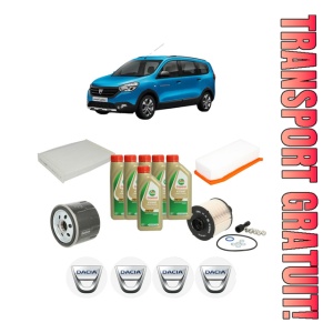 Set Pachet filtre revizie Bosch, 6 litrii ulei Castrol 5W40 DACIA LODGY (JS_) 1.5 dCi (JSMC, JSAF) din 2013, 4x Stickere auto cu DACIA