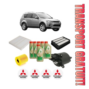 Set Pachet filtre revizie Bosch, 6 litrii ulei Castrol 5W40 MITSUBISHI OUTLANDER II (CW_W) 2.2 DI-D 4WD din 2007-2012, 4x Stickere auto cu MITSUBISHI