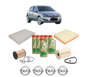 Set Pachet filtre revizie Bosch, 6 litrii ulei Castrol 5W40 OPEL ASTRA H CLASSIC Hatchback (A04) 1.7 CDTI (L48) din 2009, 4x Stickere auto cu OPEL - Img 2