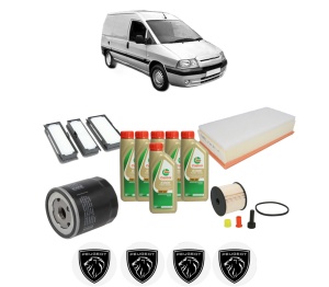 Set Pachet filtre revizie Bosch, 6 litrii ulei Castrol 5W40 PEUGEOT EXPERT Van (222) 2.0 HDI din 2000-2006, 4x Stickere auto cu PEUGEOT - Img 2