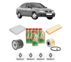 Set Pachet filtre revizie Bosch, 6 litrii ulei Castrol 5W40 RENAULT MEGANE I Classic (LA0/1_) 1.9 dTi (LA1U) din 2001-2003, 4x Stickere auto cu RENAULT - Img 2
