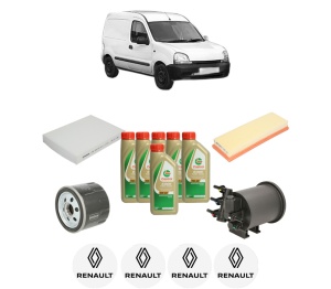 Set Pachet filtre revizie Bosch, 6 litrii ulei Castrol 5W40 RENAULT KANGOO Express (FC0/1_) 1.9 dCi 4x4 (FC0V) din 2003, 4x Stickere auto cu RENAULT - Img 2