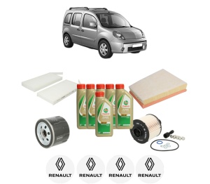 Set Pachet filtre revizie Bosch, 6 litrii ulei Castrol 5W40 RENAULT KANGOO / GRAND KANGOO II (KW0/1_) 1.5 dCi 90 (KW05, KW08, KW0G, KW11) din 2008, 4x Stickere auto cu RENAULT - Img 2