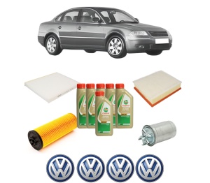 Set Pachet filtre revizie Bosch, 6 litrii ulei Castrol 5W40 Volkswagen PASSAT B5.5 (3B3) 2.5 TDI 4motion din 2000-2005, 4x Stickere auto cu Volkswagen - Img 2