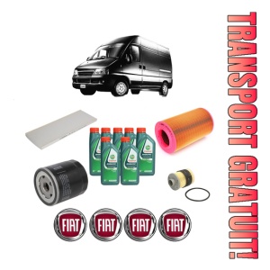 Set Pachet filtre revizie Bosch, 7 litrii ulei Castrol 10W40 FIAT DUCATO Van (244_) 2.0 JTD din 2001-2006, 4x Stickere auto cu FIAT