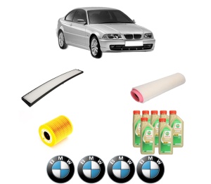 Set Pachet filtre revizie Bosch, 7 litrii ulei Castrol 5W30 BMW Seria 3 (E46) 330 xd din 2002-2004, 4x Stickere auto cu BMW - Img 2