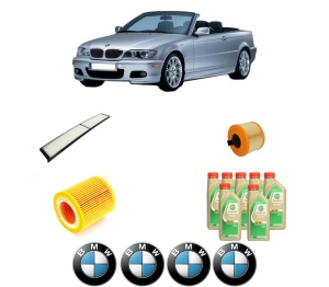 Set Pachet filtre revizie Bosch, 7 litrii ulei Castrol 5W30 BMW Seria 3 Convertible (E93) 330 i din 2010-2013, 4x Stickere auto cu BMW - Img 2