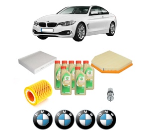 Set Pachet filtre revizie Bosch, 7 litrii ulei Castrol 5W30 BMW Seria 4 Coupe (F32, F82) M4 Competition din 2016-2020, 4x Stickere auto cu BMW - Img 2