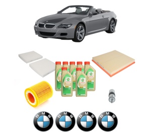 Set Pachet filtre revizie Bosch, 7 litrii ulei Castrol 5W30 BMW Seria 6 Convertible (F12) 640 i din 2011-2018, 4x Stickere auto cu BMW - Img 2