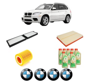 Set Pachet filtre revizie Bosch, 7 litrii ulei Castrol 5W30 BMW Seria X5 (E70) xDrive 30 i din 2007-2012, 4x Stickere auto cu BMW - Img 2