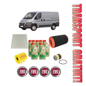 Set Pachet filtre revizie Bosch, 7 litrii ulei Castrol 5W40 FIAT DUCATO Van (250_) 100 Multijet 2,2 D din 2006-2011, 4x Stickere auto cu FIAT