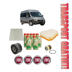 Set Pachet filtre revizie Bosch, 7 litrii ulei Castrol 5W40 FIAT DUCATO Bus (250_) 120 Multijet 2,3 D din 2006-2013, 4x Stickere auto cu FIAT