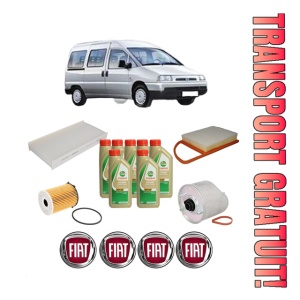 Set Pachet filtre revizie Bosch, 7 litrii ulei Castrol 5W40 FIAT SCUDO Bus (270_, 272_) 1.6 D Multijet din 2011-2016, 4x Stickere auto cu FIAT