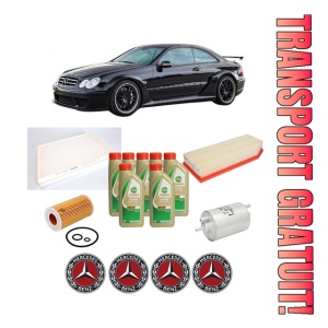 Set Pachet filtre revizie Bosch, 7 litrii ulei Castrol 5W40 MERCEDES-BENZ CLK (C209) CLK 270 CDI (209.316) din 2003-2005, 4x Stickere auto cu MERCEDES-BENZ