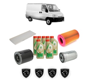 Set Pachet filtre revizie Bosch, 7 litrii ulei Castrol 5W40 PEUGEOT BOXER Van (230L) 2.8 HDi 4x4 din 2000-2001, 4x Stickere auto cu PEUGEOT - Img 2