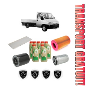 Set Pachet filtre revizie Bosch, 7 litrii ulei Castrol 5W40 PEUGEOT BOXER Platform/Chassis (ZCT_) 2.8 HDi din 2000-2001, 4x Stickere auto cu PEUGEOT