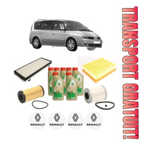 Set Pachet filtre revizie Bosch, 7 litrii ulei Castrol 5W40 RENAULT ESPACE IV (JK0/1_) 2.2 dCi (JK07) din 2006, 4x Stickere auto cu RENAULT
