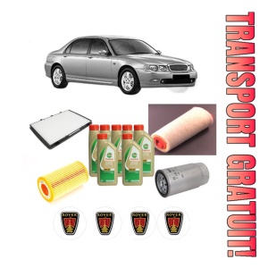Set Pachet filtre revizie Bosch, 7 litrii ulei Castrol 5W40 ROVER 75 (RJ) 2.0 CDTi din 2003-2005, 4x Stickere auto cu ROVER
