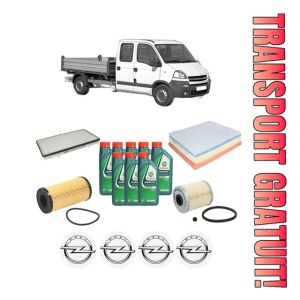Set Pachet filtre revizie Bosch, 8 litrii ulei Castrol 10W40 OPEL MOVANO A Platform/Chassis (X70) 2.5 CDTI (ED, HD, UD0, UD4) din 2006, 4x Stickere auto cu OPEL