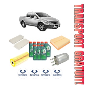 Set Pachet filtre revizie Bosch, 8 litrii ulei Castrol 10W40 SSANGYONG Actyon SPORTS I (QJ) 2.0 Xdi din 2007, 4x Stickere auto cu SSANGYONG