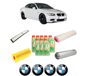 Set Pachet filtre revizie Bosch, 8 litrii ulei Castrol 5W30 BMW Seria 3 Coupe (E92) 330 xd din 2006-2008, 4x Stickere auto cu BMW - Img 2