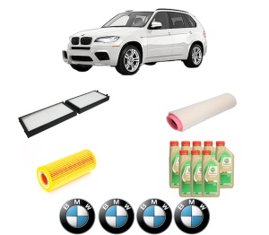 Set Pachet filtre revizie Bosch, 8 litrii ulei Castrol 5W30 BMW Seria X5 (E70) xDrive 30 d din 2008-2013, 4x Stickere auto cu BMW - Img 2
