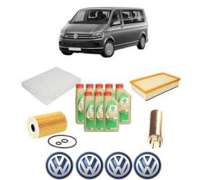 Set Pachet filtre revizie Bosch, 8 litrii ulei Castrol 5W30 Volkswagen MULTIVAN T6 (SGF, SGM, SGN, SHM, SHN) 2.0 TDI din 2015-2019, 4x Stickere auto cu Volkswagen - Img 2