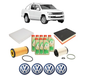 Set Pachet filtre revizie Bosch, 8 litrii ulei Castrol 5W30 Volkswagen AMAROK (2HA, 2HB, S1B, S6B, S7A, S7B, AGD) 3.0 TDI 4motion din 2018, 4x Stickere auto cu Volkswagen - Img 2