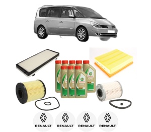 Set Pachet filtre revizie Bosch, 8 litrii ulei Castrol 5W40 RENAULT ESPACE IV (JK0/1_) 3.0 dCi din 2005, 4x Stickere auto cu RENAULT - Img 2
